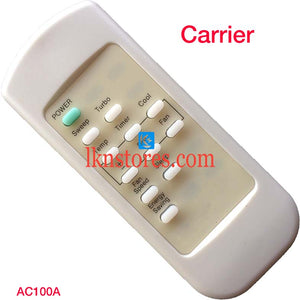 CARRIER AC AIR CONDITION REMOTE COMPATIBLE AC100A - LKNSTORES