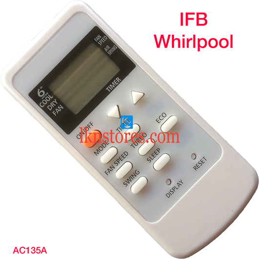IFB WHIRLPOOL AC AIR CONDITION REMOTE COMPATIBLE AC135A - LKNSTORES