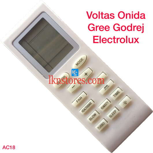 Voltas Gree Onida Electrolux Godrej AC Air Condition Remote Compatible AC18 - LKNSTORES