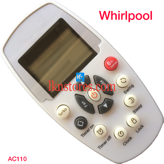 WHIRLPOOL AC AIR CONDITION REMOTE COMPATIBLE AC110 - LKNSTORES