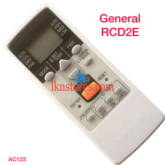 GENERAL AC AIR CONDITION REMOTE WINDOW 2 TON AR RCD2E COMPATIBLE AC123 - LKNSTORES