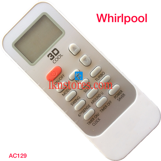 WHIRLPOOL 3D AUTO AC AIR CONDITION REMOTE COMPATIBLE AC129 - LKNSTORES