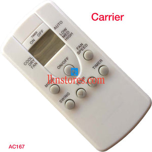 CARRIER AC AIR CONDITION REMOTE COMPATIBLE AC167 - LKNSTORES