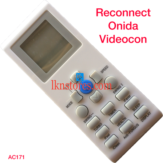 RECONNECT ONIDA VIDEOCON AC AIR CONDITION REMOTE COMPATIBLE AC171 - LKNSTORES