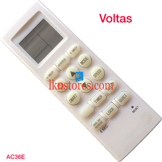 VOLTAS AC AIR CONDITION REMOTE COMPATIBLE AC36E - LKNSTORES