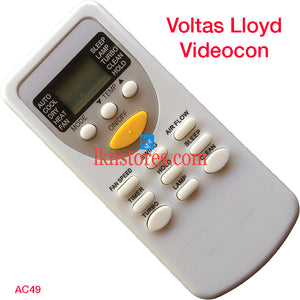 VOLTAS LLOYD VIDEOCON AC AIR CONDITION REMOTE COMPATIBLE AC49 - LKNSTORES
