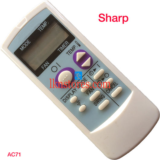 SHARP AC AIR CONDITION REMOTE COMPATIBLE AC71 - LKNSTORES