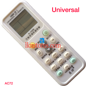 UNIVERSAL AC AIR CONDITION REMOTE 100 IN 1 COMPATIBLE AC72 - LKNSTORES