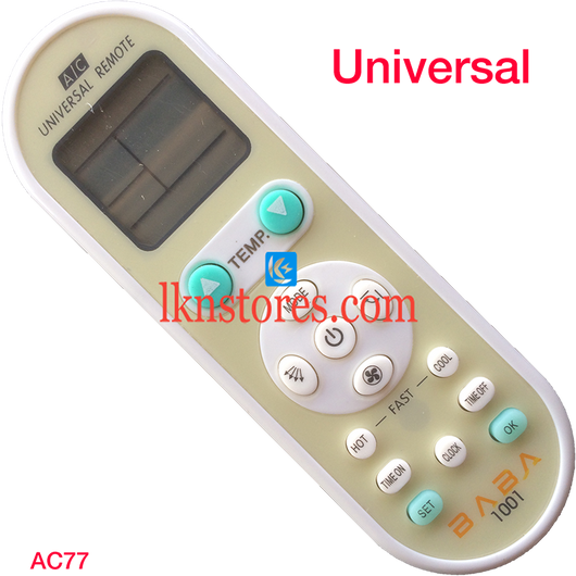 UNIVERSAL AC AIR CONDITION REMOTE 100 IN 1 COMPATIBLE AC77 - LKNSTORES