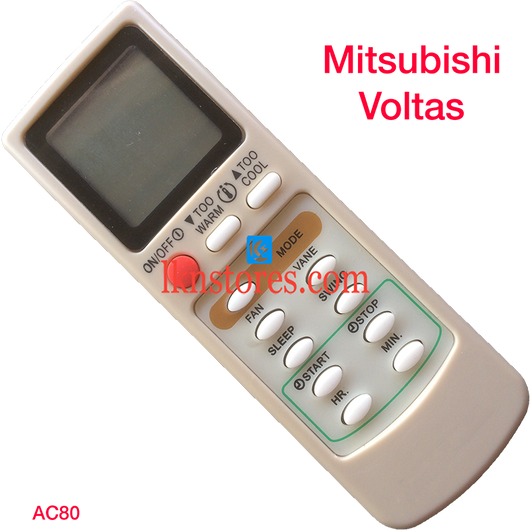 MITSUBISHI VOLTAS AC AIR CONDITION REMOTE COMPATIBLE AC80 - LKNSTORES