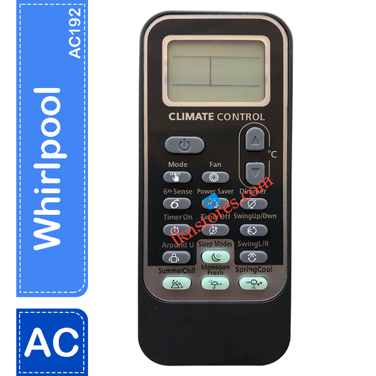 Whirlpool AC 3DCoolXtreme Replacement Remote Controller AC192 - LKNSTORES