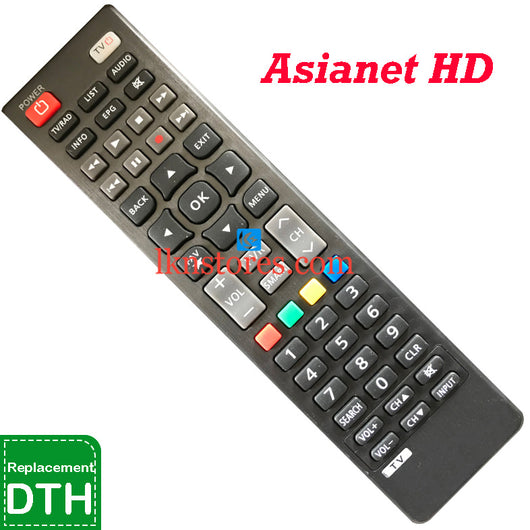 Asianet HD Set top Box DTH replacement remote control