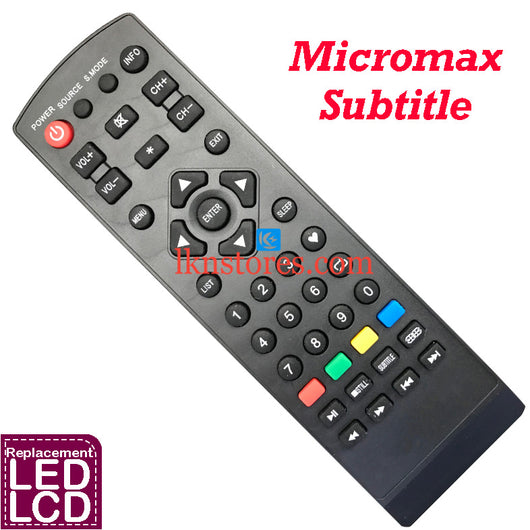 Micromax Subtitle LCD LED replacement remote control