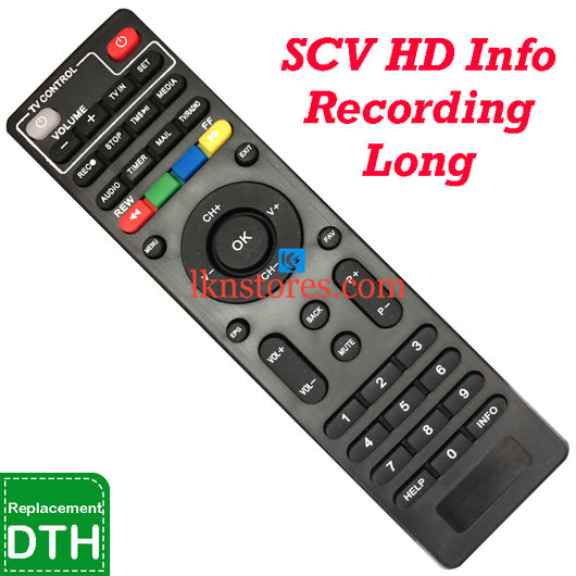 SCV Set Top Box DTH Long Recording Info replacement Remote Control