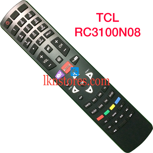 TCL RC3100N08 LED TV Yahoo Netflix Youtube Best Replacement Remote - LKNSTORES